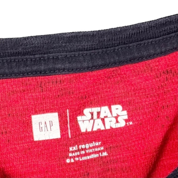 Gap Star Wars waffle weave shirt tee Millennium Falcon red blue long sleeves L - Picture 2 of 10